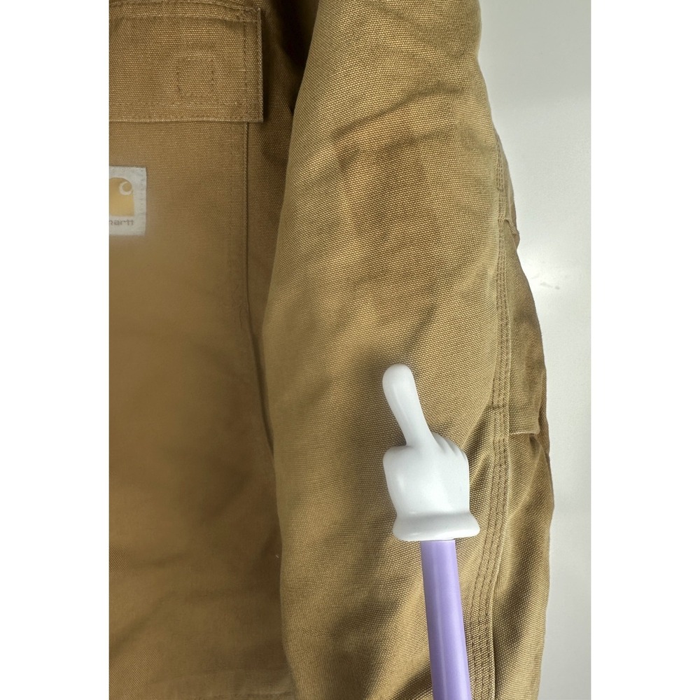 *Flawed Carhartt Arctic Duck Coat 2XL Quilt Lined Corduroy Collar USA C003 BRN - Picture 11 of 16